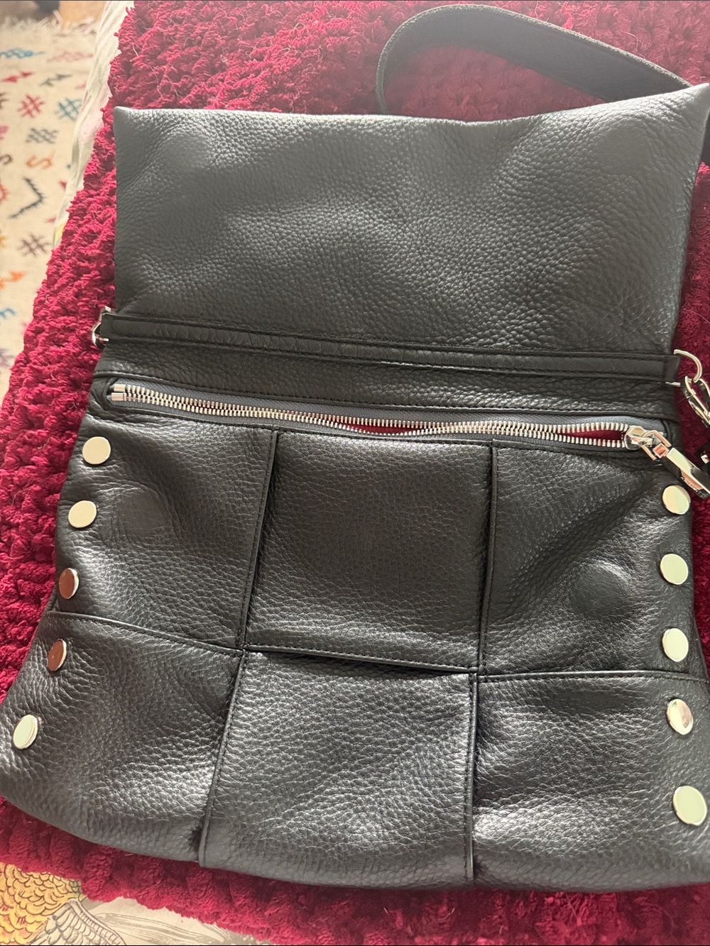 Hammitt Black Quilted Leather VIP TONY Bag Large Black Weave/Silver! - Picture 2 of 8